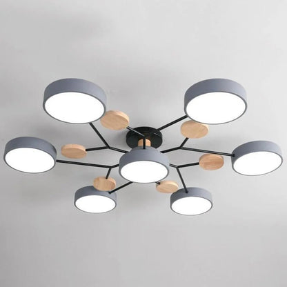 Laudovo™ Round Iron LED Semi-Flush Chandelier