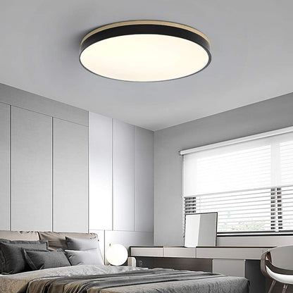 Laudovo™ Wooden Round Shape Flush Ceiling Lights For Living Room