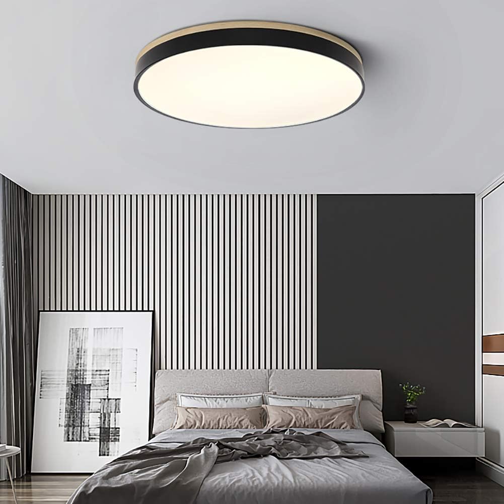 Laudovo™ Wooden Round Shape Flush Ceiling Lights For Living Room