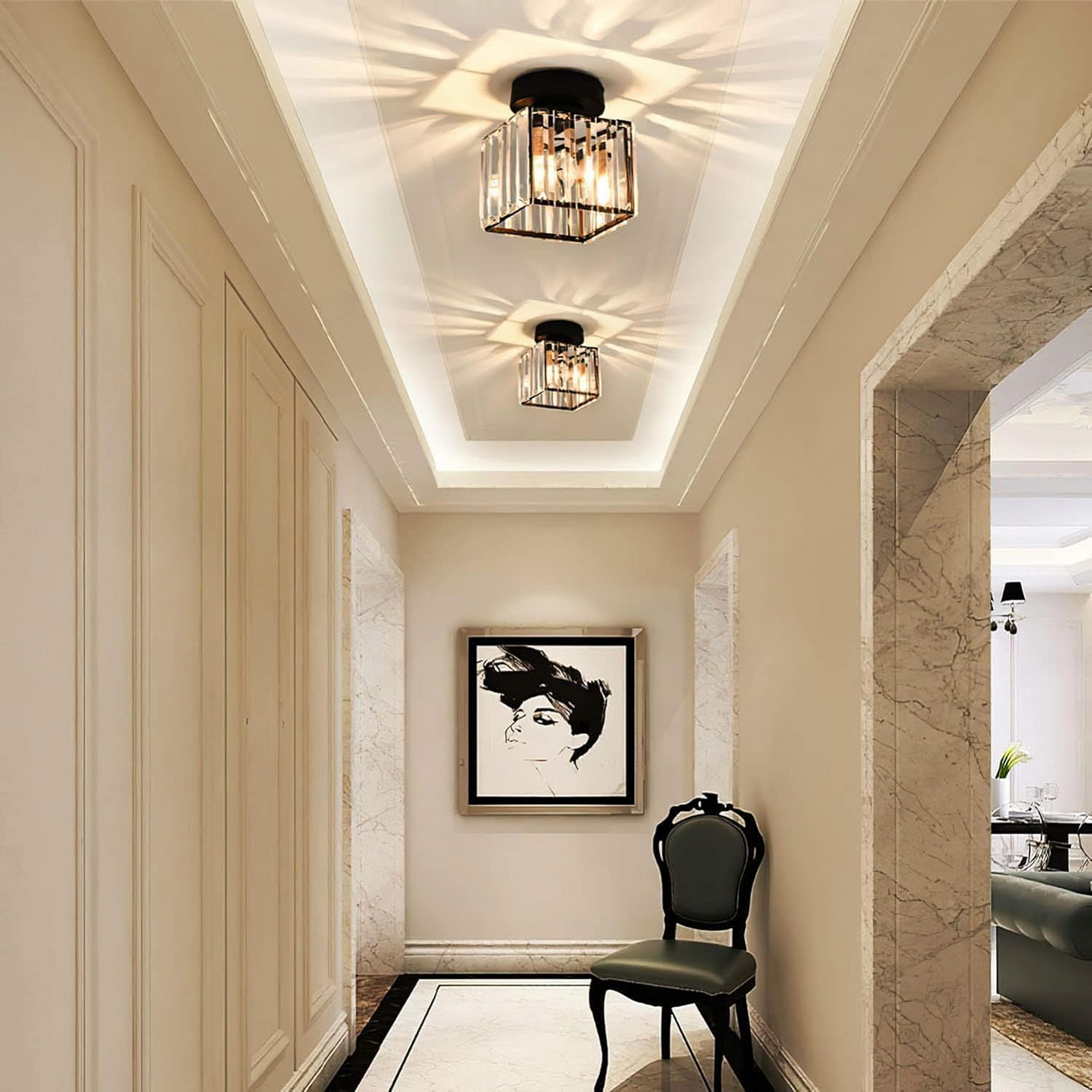 Laudovo™ Modern 1-Light Hallway Flush Mount Ceiling Light