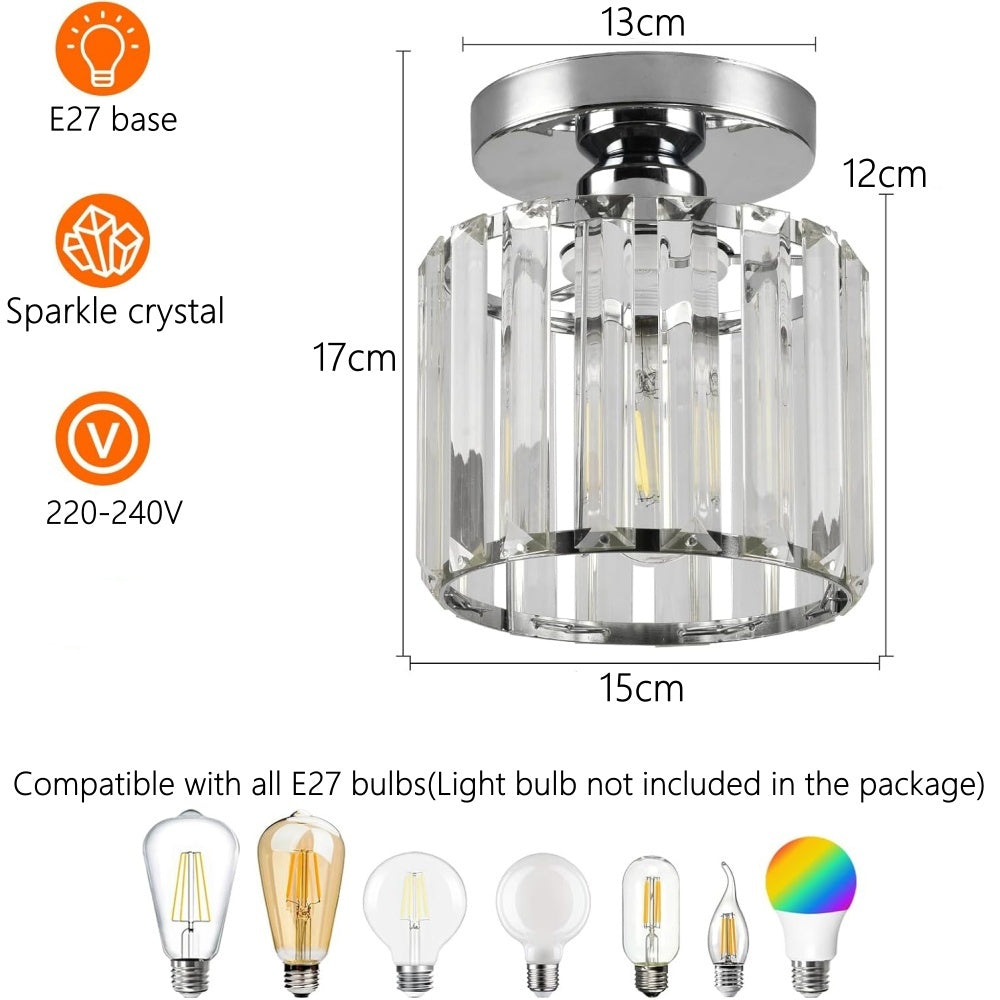 Laudovo™ Modern Simplicity Clear Striped Glass Shade Ceiling Light