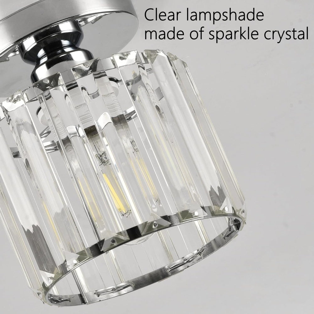 Laudovo™ Modern Simplicity Clear Striped Glass Shade Ceiling Light
