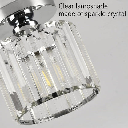 Laudovo™ Modern Simplicity Clear Striped Glass Shade Ceiling Light
