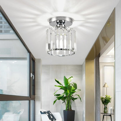 Laudovo™ Modern Simplicity Clear Striped Glass Shade Ceiling Light