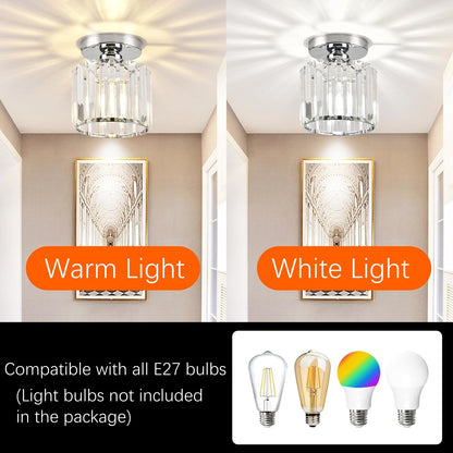 Laudovo™ Modern Simplicity Clear Striped Glass Shade Ceiling Light