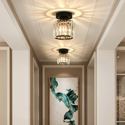 Laudovo™ Modern Simplicity Clear Striped Glass Shade Ceiling Light