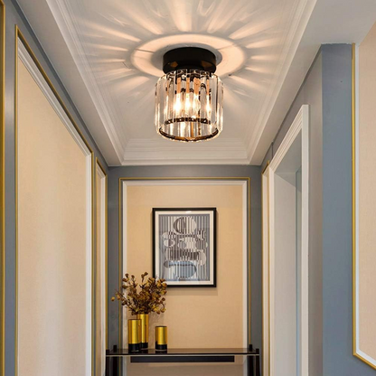 Laudovo™ Modern Simplicity Clear Striped Glass Shade Ceiling Light