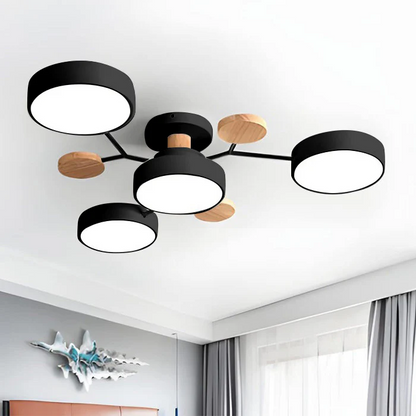 Laudovo™ Round Iron LED Semi-Flush Chandelier