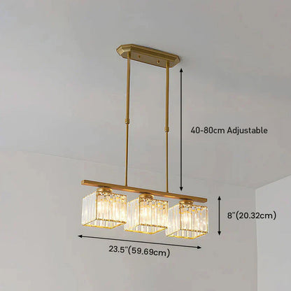 Laudovo™ Nordic Multi-Head Designer Long Glass Island Lamps