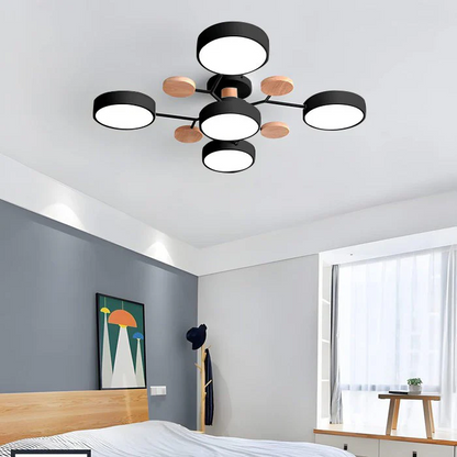 Laudovo™ Round Iron LED Semi-Flush Chandelier