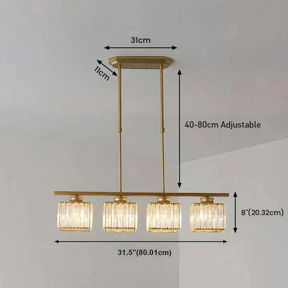Laudovo™ Nordic Multi-Head Designer Long Glass Island Lamps
