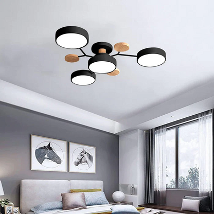 Laudovo™ Round Iron LED Semi-Flush Chandelier