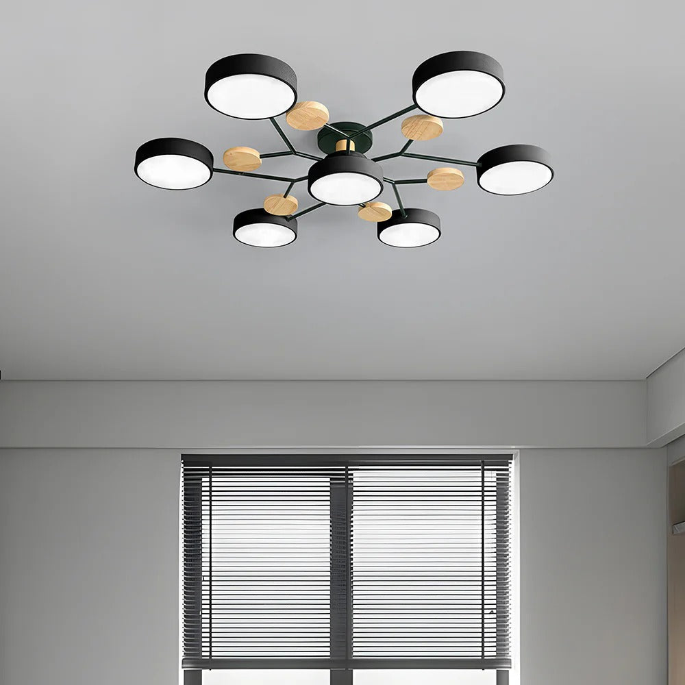 Laudovo™ Round Iron LED Semi-Flush Chandelier