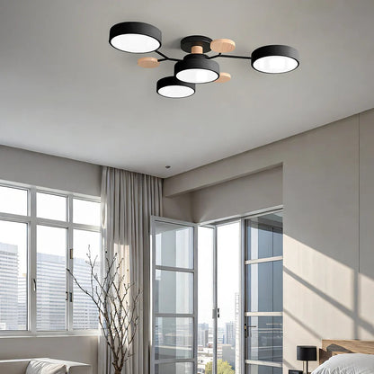 Laudovo™ Round Iron LED Semi-Flush Chandelier