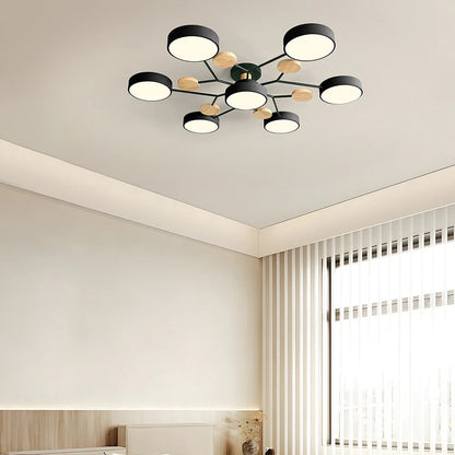 Laudovo™ Round Iron LED Semi-Flush Chandelier