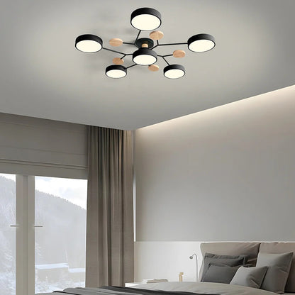 Laudovo™ Round Iron LED Semi-Flush Chandelier