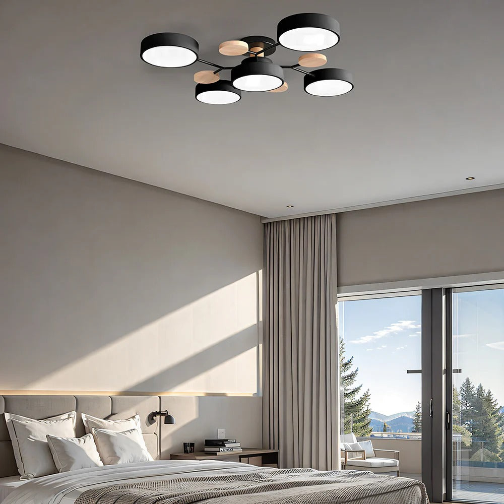 Laudovo™ Round Iron LED Semi-Flush Chandelier