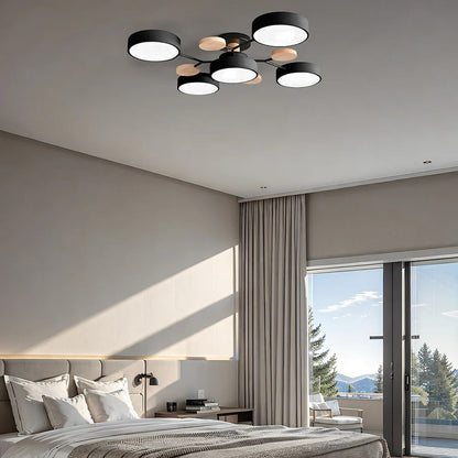 Laudovo™ Round Iron LED Semi-Flush Chandelier