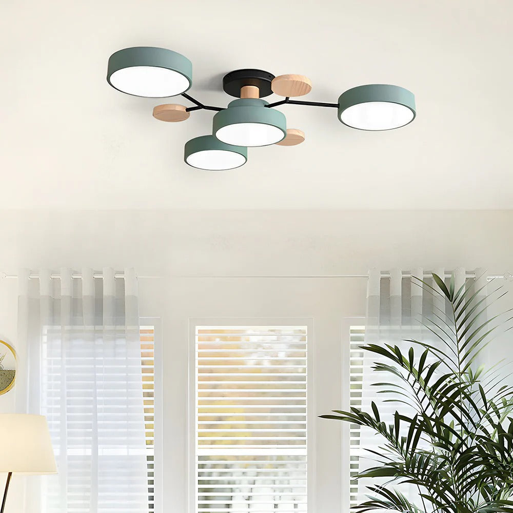 Laudovo™ Round Iron LED Semi-Flush Chandelier