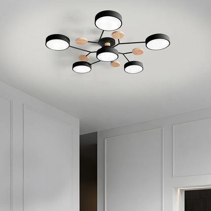 Laudovo™ Round Iron LED Semi-Flush Chandelier