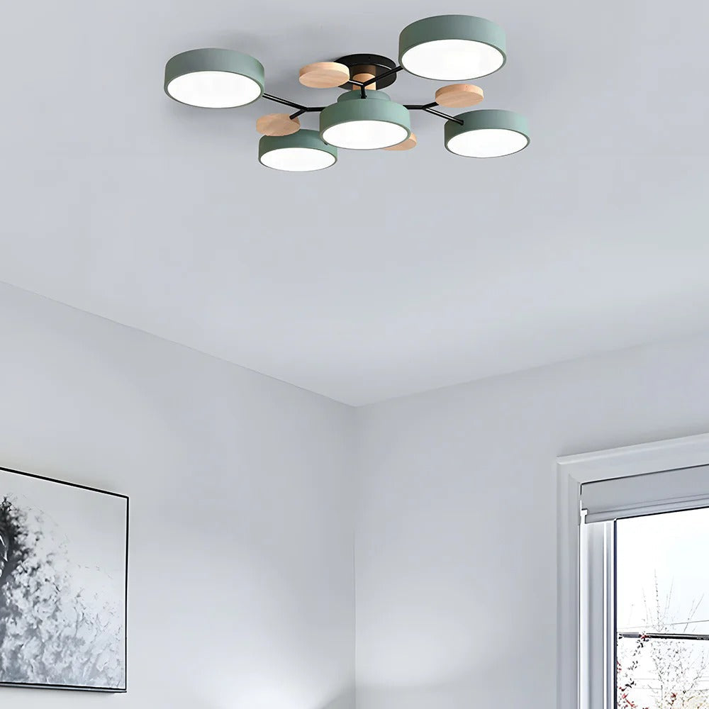 Laudovo™ Round Iron LED Semi-Flush Chandelier