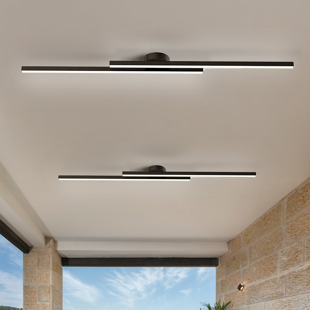 Laudovo™ Modern Aluminium Long Strip Semi Flush Mount LED Ceiling Light For Living Room