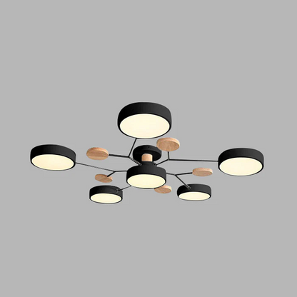 Laudovo™ Round Iron LED Semi-Flush Chandelier