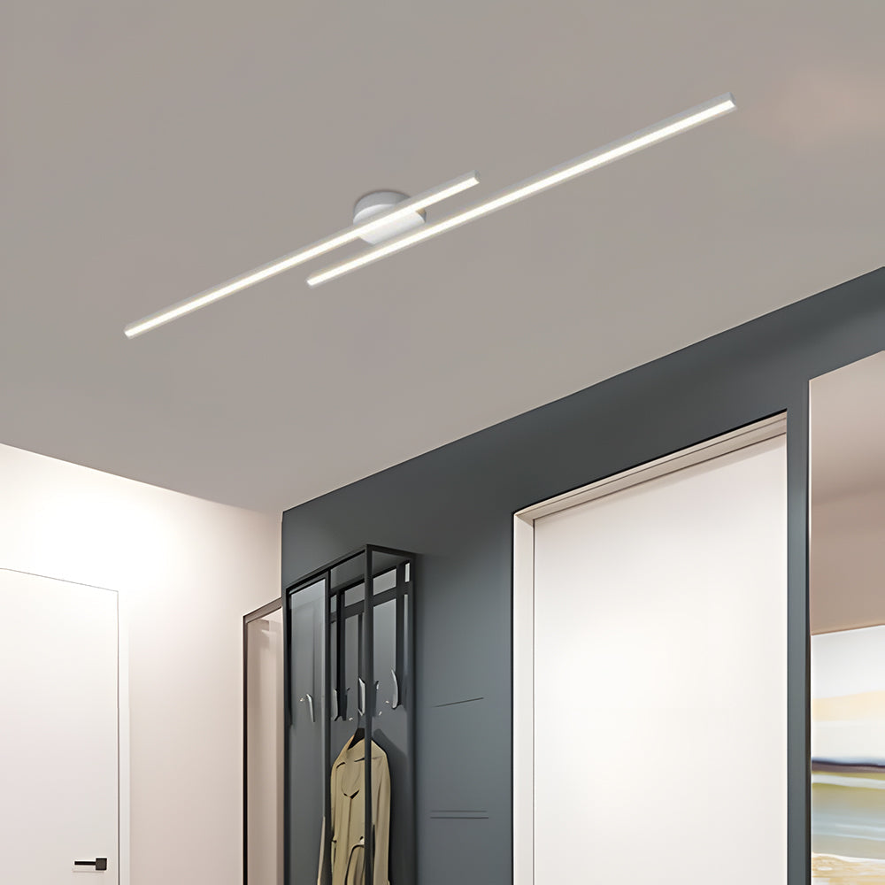 Laudovo™ Modern Aluminium Long Strip Semi Flush Mount LED Ceiling Light For Living Room