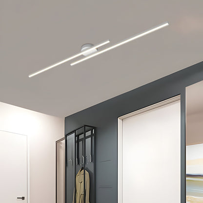Laudovo™ Modern Aluminium Long Strip Semi Flush Mount LED Ceiling Light For Living Room