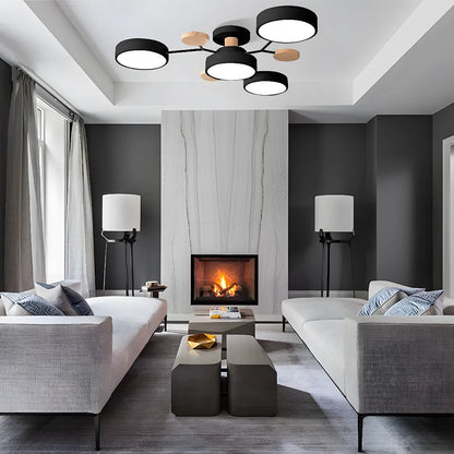 Laudovo™ Round Iron LED Semi-Flush Chandelier