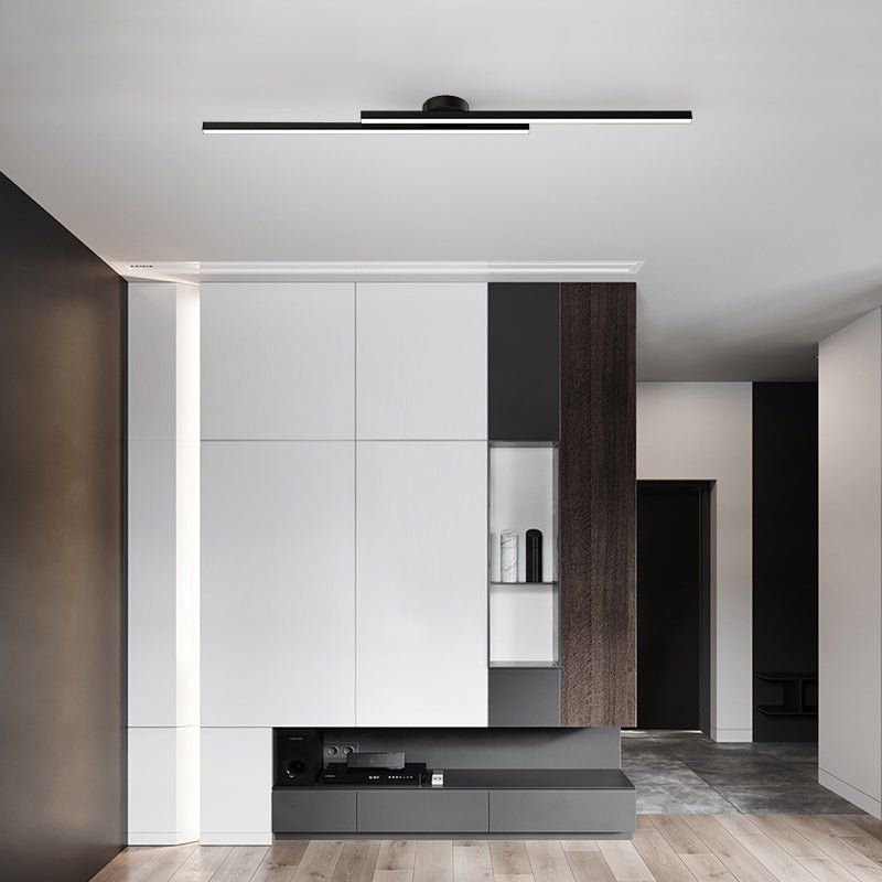 Laudovo™ Modern Aluminium Long Strip Semi Flush Mount LED Ceiling Light For Living Room