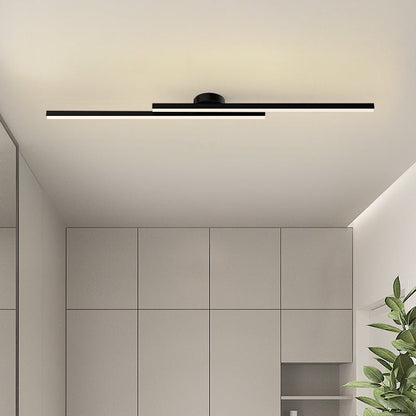 Laudovo™ Modern Aluminium Long Strip Semi Flush Mount LED Ceiling Light For Living Room