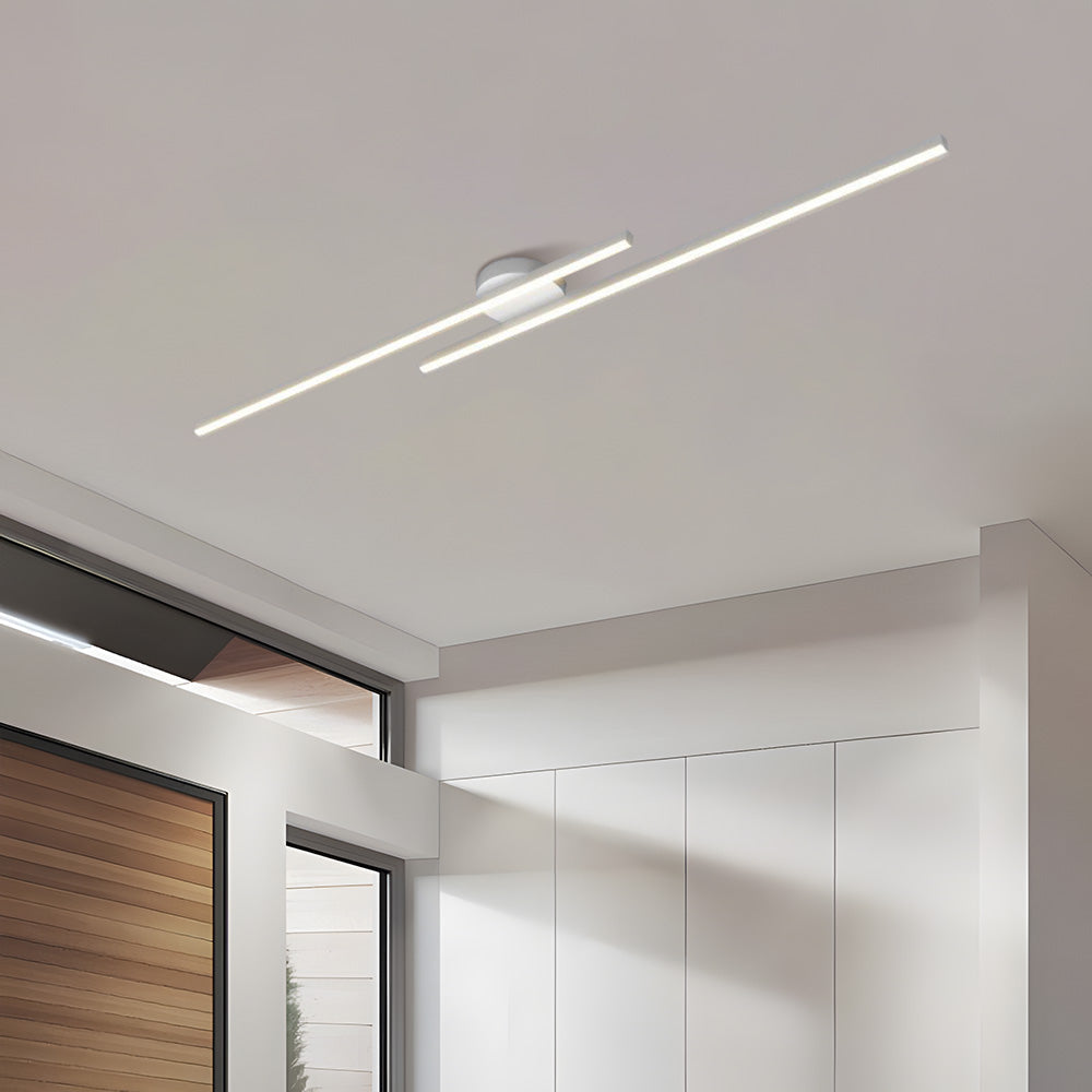 Laudovo™ Modern Aluminium Long Strip Semi Flush Mount LED Ceiling Light For Living Room