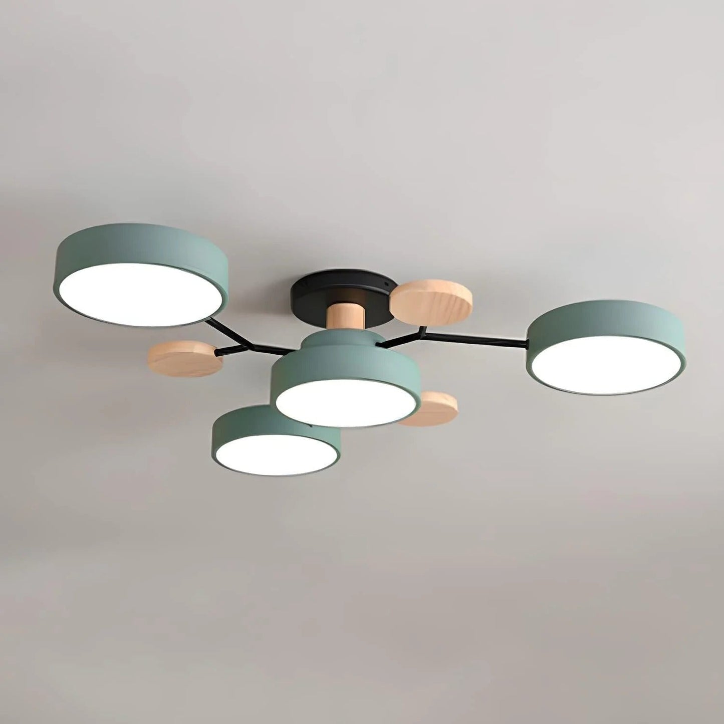 Laudovo™ Round Iron LED Semi-Flush Chandelier