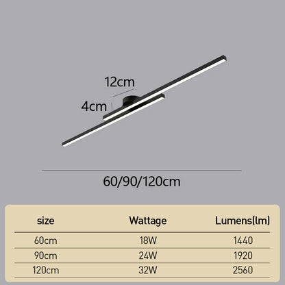Laudovo™ Modern Aluminium Long Strip Semi Flush Mount LED Ceiling Light For Living Room
