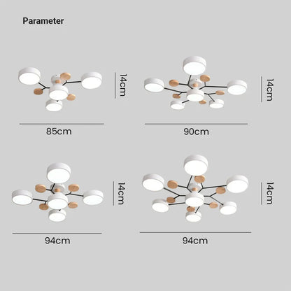 Laudovo™ Round Iron LED Semi-Flush Chandelier