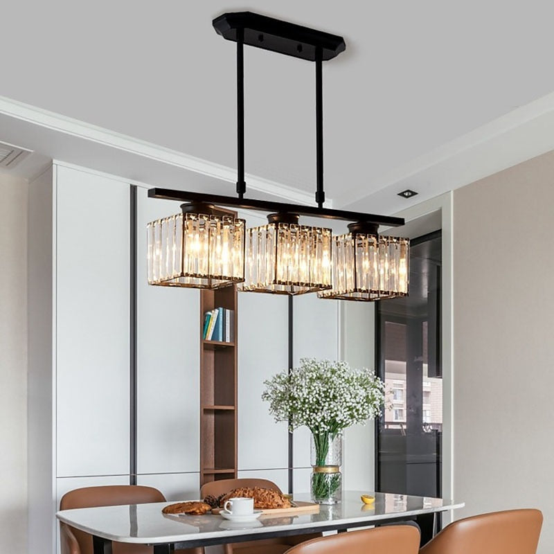 Laudovo™ Nordic Multi-Head Designer Long Glass Island Lamps